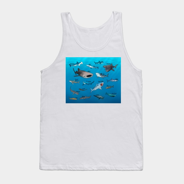 Shark Species Tank Top by jastinamor